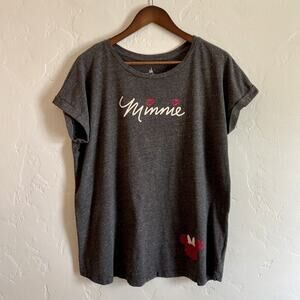 Disney Parks Size XXL Minnie T-Shirt - Gray Short Sleeve Authentic Original